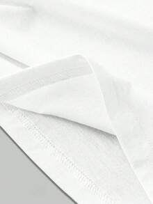 Camiseta Manga Corta con Estampado de Carreras, Estilo Retro Americano - Blanco - Ver 5