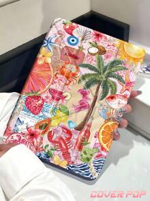椰子、椰子树、芙蓉花、芙蓉花，适用于 iPad Air 8 (M4) 2026 (11 英寸)、Air 8 (M4) 2026 (13 英寸)、(A16) 第 11 代 11 英寸 2025、Apple Air 11 (2025)、第 10 代 10.9 英寸 2022 的保护壳，带笔槽、三折支架、自动唤醒/睡眠功能，是返校、情人节、节日的可爱礼物。 - 彩色 - 查看 3