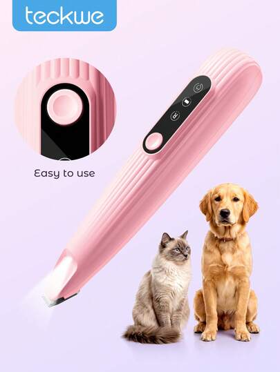 Teckwe Electric Pet Hair Trimmer,Cat/Dog Paw Hair Remover,Pet Grooming Trimmer,Professional Electric Pet Clippers For Cats And Dogs For Precise, Easy Trimming Of Hair In Multiple Areas, Such As Feet And Claws Suitable For Daily Pet Grooming