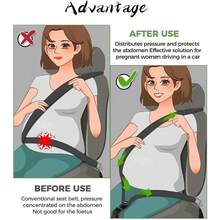 Car Seat Belt Cover For Pregnancy Universal Seatbelt Shoulder Pad Set And Seat Cushion Interior Accessories For Improve Comfort, Must Have - Multicolor - View 10