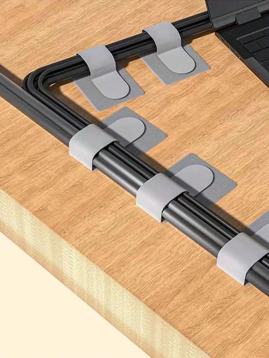 魔术贴理线器，数据线管理夹，桌面扎线带固定器，黑/白/灰 - 彩色 - 查看 1