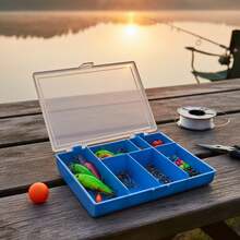 6 Grid PP Plastic Fishing Accessories Storage Box Portable Travel Organizer For Hooks Lures And Small Parts - Multicolor - View 5