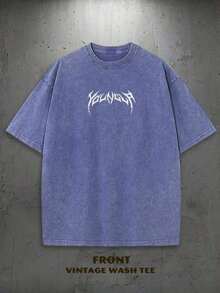 ZWLPOYE 1PC Y2K Vintage Washed-Shirt |   Men's YLA Graphic Tee |   Gym Graphic Tee |   Gifts Men Or Boyfriend |  % Cotton |   230Gsm Thickened Fabric |   Unisex - Màu xanh lam - Xem 3