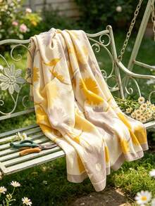 1pc Women's Floral Print Scarf, 178x41cm, Long, Simple, Stylish Outer Scarf, Suitable For Daily Commutes, Travel, Etc. - Yellow - View 7