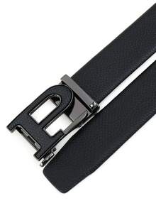 beaytar 1pc Minimalist Letter P Buckle Belt, Multi-Color Options, Exquisite Embossed Leather Men's Waist Belt - Multicolor - View 10