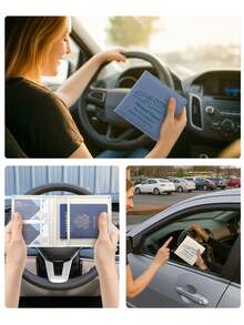 Porte-documents de voiture personnalisable, organisateur de documents d'immatriculation et d'assurance véhicule personnalisé avec photo et texte, portefeuille en cuir PU pour permis de conduire pour hommes et femmes, accessoire de voiture personnalisé, convient pour les cartes, le permis de conduire et les documents du véhicule, étui pour cartes, accessoire automobile - Multicolore - Voir 6