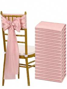 10pcs Satin Chair Sash Bows, Silk Wedding Chair Bows, Silk Dining Chair Sash Decorative Bands, Suitable For Family Gatherings, Kitchen & Dining Room, Banquets, Birthday Parties, Baby Showers, Bridal Showers, Hotel Parties, Etc. - Multicolor - View 8