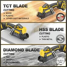 KITESDER Cordless Mini Circular Saw For 20V Battery, 4" Brushless Power Circular Saws,25000RPM Small Power Saw With Dust Shroud & Blade, Cut Metal Wood Plastic - Xem 10