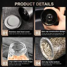 2x Pepper And Salt Grinder Set Mill Adjustable Stainless Steel Shaker Coarse NEW - Default - View 10