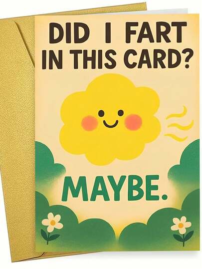 بطاقة عيد ميلاد مضحكة "هل أنا أرتطم؟" تتضمن مغلف ، ورق فني راقي. تصميم سحابة مبتسمة وأوراق خضراء مرحة. مثالية لتمنيات عيد الميلاد المضحكة - البطاقة المثالية للمزاج الخفيف (12 سم / 4.7 بوصة * 17 سم / 6.7 بوصة)