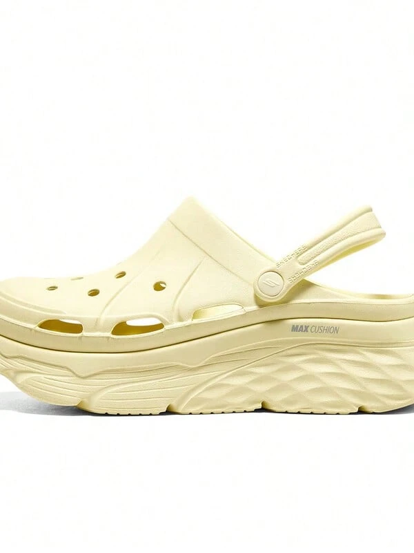 Skechers 女士夏季透气厚底防滑闭趾沙滩凉鞋 - 黃色 - 查看 1