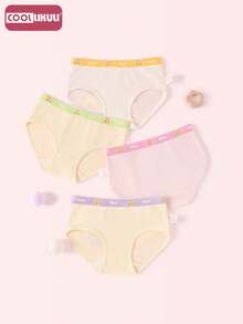 Coollikuli 4-Piece Little Princess Print Young Girls' Triangle Underwear, Fashionable Flowers And Patterns, Bows, Young Girls' Multi-Color Underwear - Multicolor - View 2