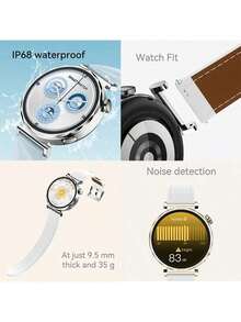 PANDA Reloj inteligente GT5 MINI, modelo para mujer, IP68 resistente al agua, pantalla IPS de 1.32", batería incorporada de 210mAh, esfera multilingüe, compatible con Android/iOS, reloj inteligente ultrafino, compatible con llamadas/notificaciones de SMS, monitoreo de sueño, GPS, NFC, podómetro, detección de ruido, modos deportivos, regalo para mujeres/hombres/parejas/amigos/cumpleaños - Ver 3