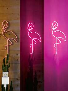 Đèn neon hình chim hồng hạc - Nguồn điện USB, thích hợp sử dụng trong gia đình, phòng ngủ, tiệc sinh nhật, đám cưới hoặc làm quà tặng. - Nhiều màu - Xem 4