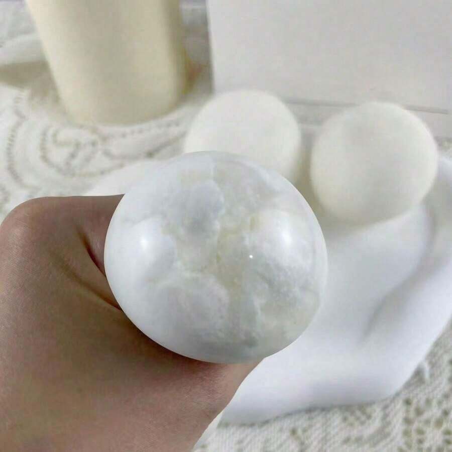 1pc Squishy Snowball Squeeze Toy, Crunch Sound Stress Relief Toy Teens, Sticky Soft Squeeze Toy,-Based Soft Gel Toy, Soft Plush Toy, Party Favor, Game, Cheese Soft Candy, Suitable Back To School, Office, Birthday, Holiday, Valentine's Day, Adult - 彩色 - 查看 1