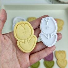 6pcs Minimalist Tulip Cookie Cutter, Cute Cartoon Flower Baking Tool, Suitable For Spring DIY Desserts And Baby Shower Party - View 5