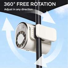 2026 New Arrival Clip On Fan, USB Rechargeable Personal Fan, 360° Rotatable Car Vent Fan With Power Bank And LED Display, Up To 10-20 Working Hours, For Car, Office, Bedroom - D-white - View 8