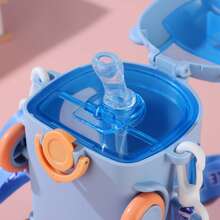 1pc Large Capacity Outdoor Portable Pop-Up Lid High Quality Straw Water Bottle, Suitable For Car & Bus Use - Multicolor - View 8