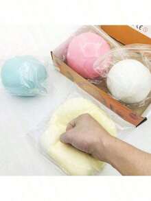 Extra Large 10cm Giant Fluffy Slime Balls, Stress Relief Squishies, Jumbo Slow Rebound Squeeze Toys, Perfect Gifts For Birthday, Christmas, Surprise - [白色的] - 查看 2