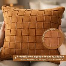 Macrame Cotton Ribbon Cushion Cover Boho Chic Rustic Trance Modern 45CM X 45CM - Camel - View 4