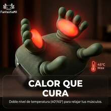 Masajeador de Cuello y Hombros Premium, Diseño Biónico de Manos Reales con Calefacción Ajustable 40°/45°, Inalámbrico con Malla Transpirable para Relajación Multiescena - Verde - Ver 8