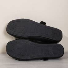 Teens' British Style Double Buckle Oxfords, Round Toe Flat Mary Jane Shoes, Retro School Uniform Shoes, All Season - Black - View 3