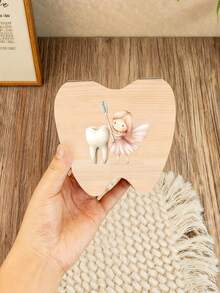 Angel Pattern Tooth Fairy Box - Christening, Birthday And Newborn Gift Tooth Holder, Functional, Decorative, Lettered, Fashionable, Modern, Colorful, Cute, Casual, Customizable, Personalized, Unique, Suitable For Back To School For Son Or Daughter - Multicolor - View 22