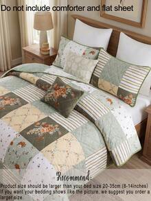 Set Sprei Gaya Retro Bohemian Motif Bunga dari Serat Poliester, 3 Buah, Termasuk 1 Sprei dan 2 Sarung Bantal, Cocok untuk Kamar Tidur Rumah, Dekorasi Sepanjang Musim, Suasana Kamar Tidur, Perlengkapan Tidur Musim Semi/Panas, Setel Kamar Tidur Vintage - MultiWarna - View 8