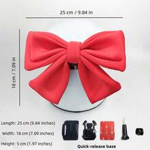 AD 1pc Multi-Color Double-Layer Bow Quick Release Base Helmet Decoration, Suitable For Motorcycle, Bike, Electric Vehicle, Car Helmet And Body Decoration - A - View 11