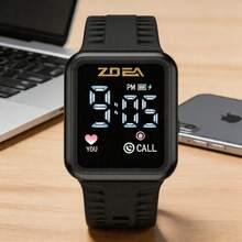 ZOEA Reloj LED Táctil para Hombre, Correa de Silicona Resistente al Agua, Diseño Deportivo y Casual - Negro 1 - Ver 1