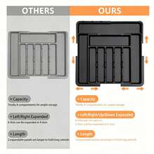 1pc Adjustable Silverware Organizer - Kitchen Expandable Cutlery Tray, Silverware Drawer Organizer For Kitchen And Dining Room To Store Spoons, Forks, Knives, And Spatulas - Multicolor - View 3