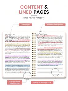Trees A5 螺旋筆記本附貼紙，108頁極簡計畫本，適用於聖經筆記、工作安排與學習計畫，適合聖經研經筆記、財務規劃，學校與辦公用品 - 粉紅色 - 查看 6
