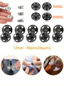 50 chiếc khuy bấm may 10mm, khuy bấm kim loại, thích hợp cho vest, áo khoác, quần jean, áo sơ mi, tự làm đồ thủ công, túi xách, ví, phụ kiện may vá, đồ thủ công mỹ nghệ, túi xách, quần áo. - đen - Xem 16