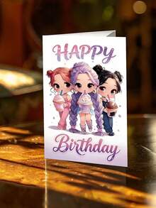 1 chiếc thiệp "Chúc mừng sinh nhật" hình Chibi Friends uống trà sữa trân châu. Bao gồm phong bì, giấy mờ cao cấp. Thiết kế hình ảnh các cô gái anime dễ thương và chữ lấp lánh. Hoàn hảo cho bạn thân - Thiệp sinh nhật Kawaii lý tưởng (12cm/4.7in X 17cm/6.7in) - phong bì màu nâu - Xem 6