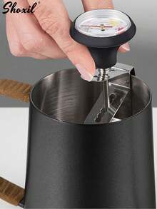 shoxil 1pc Wooden Handle Heat-Resistant Pour Over Coffee Pot, Suitable For Coffee Lovers And Daily Use - Black - View 5