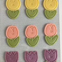 6pcs Minimalist Tulip Cookie Cutter, Cute Cartoon Flower Baking Tool, Suitable For Spring DIY Desserts And Baby Shower Party - View 9