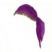 1pc Belly Dance Coin Headscarf, Dance Performance Accessory, Hat (Randomly Shipped Outer Packaging) Random Color - Multicolor - View 9