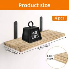 Tomnk 4/6pcs Wood Floating Shelves, Rustic Brown - Wall Mounted, Farmhouse Shelf For Bedroom & Bathroom Decor - Nhiều màu - Xem 16