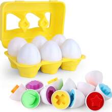 Toddler Toys - Color Matching Egg Set - Educational Color, Shape And Classification Cognitive Skills - Puzzle Toy Suitable For Boys And Girls Babies, Easter Basket Gift - Yellow - View 3
