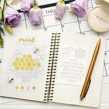 16 piezas Plantilla reutilizable de cuaderno de 4x7 pulgadas, plantilla de planificador, herramientas de decoración para scrapbooking de diario de balas - 16 piezas - Ver 4