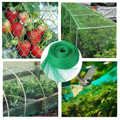 1 pieza Red de protección para jardín con diseño de pájaros, adecuada para verduras, árboles frutales y gallineros, con malla transpirable y fácil instalación