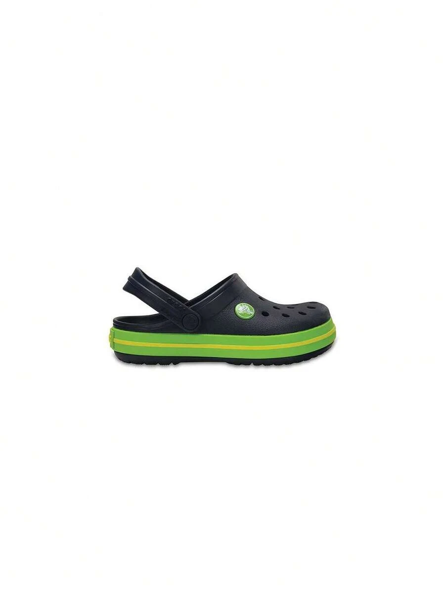Sandalias Crocband para Niños - Comodidad Atemporal en Azul Marino y Verde, Tallas 19/20 a 30/31, Material CROSLITE - Las Crocs™ Crocband Clog ofrecen un diseño ergonómico ideal para los más pequeños, con una plantilla que se adapta a la forma del pie para un ajuste perfecto. Hechas de material CROSLITE, proporcionan ligereza y amortiguación, permitiendo que los pies respiren mientras los niños juegan. Disponibles en varias tallas, estas sandalias son perfectas para cualquier temporada gracias a su estilo versátil y duradero. - NAVG-Azul marino/Verde - Ver 1