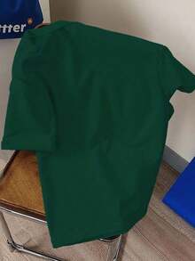 Camiseta de manga corta para hombre Solantero Good Vibes, estilo casual para vacaciones. Estampado de Limones Frescos + Lema Relajante, Combinación de Colores Azul y Blanco Refrescante + Estampado Gráfico Relajante, Transmite una Sensación Vacacional al Usarlo, Vacaciones - Verde - Ver 2