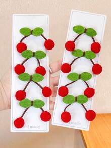 10pcs/Set Strawberry & Cherry Shaped Hair Clips, Cute Knitted Fabric Strawberry & 3D Cherry Design, Petite & Adorable - Suitable For Girls & Women, Fit For Daily, Outing, Campus, Party And More Occasions, Easy To Clip On And Add Cute Vibe, Great For Photos,Summer,Holiday,Travel - Multicolor - View 5