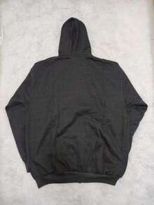 R&S Men's Plus Size Basic Plain Fleece Sweatshirt (Sizes G1, G2, G3) With Hood, Zipper, And Pocket - 深灰色 - 查看 1