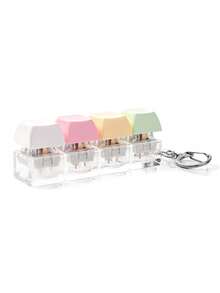 1pc Minimalist 4-Key Keyboard Stress Relief Keychain, Pressure Relief Keychain, Car Key Chain, Bag Pendant, Keyboard Key Design, Adult Finger Press Keychain, Finger Press Keyring, Soothing Keychain, Focus Relaxation Keychain, Birthday Gift, Party Gift, Holiday Gift Gifts For Mother, Father, Graduation, And Teacher - Multicolor - View 23