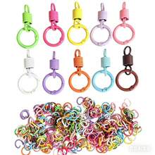 150pcs Colorful Split Rings + 10pcs Round Rings + 10pcs Springs - DIY Enameled Metal Spring Rings Keychain, Multi-Color, Durable & Fashionable, Suitable For Daily Use, Portable Key Accessories | Colorful Keychains | Durable Key Chains, Cute Keyrings, Keyring Set - 150pcs Colored Open Rings + 10pcs Circles + 10pcs Springs - View 9