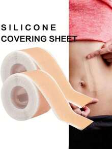 Reusable Silicone Scar Patch - Suitable For C-Section, Acne, Burns, Surgery And Stretch Marks - Smooth, Moisturizing Light Beige Solution, Improving Patch | Flexible Application | Multi-Functional Skincare, Surgery, Burns, Postpartum Scar Invisible Silicone Cover Tape, Fragrance-Free, Personal Care Essential, Tattoo Accessory - Multicolor - View 1