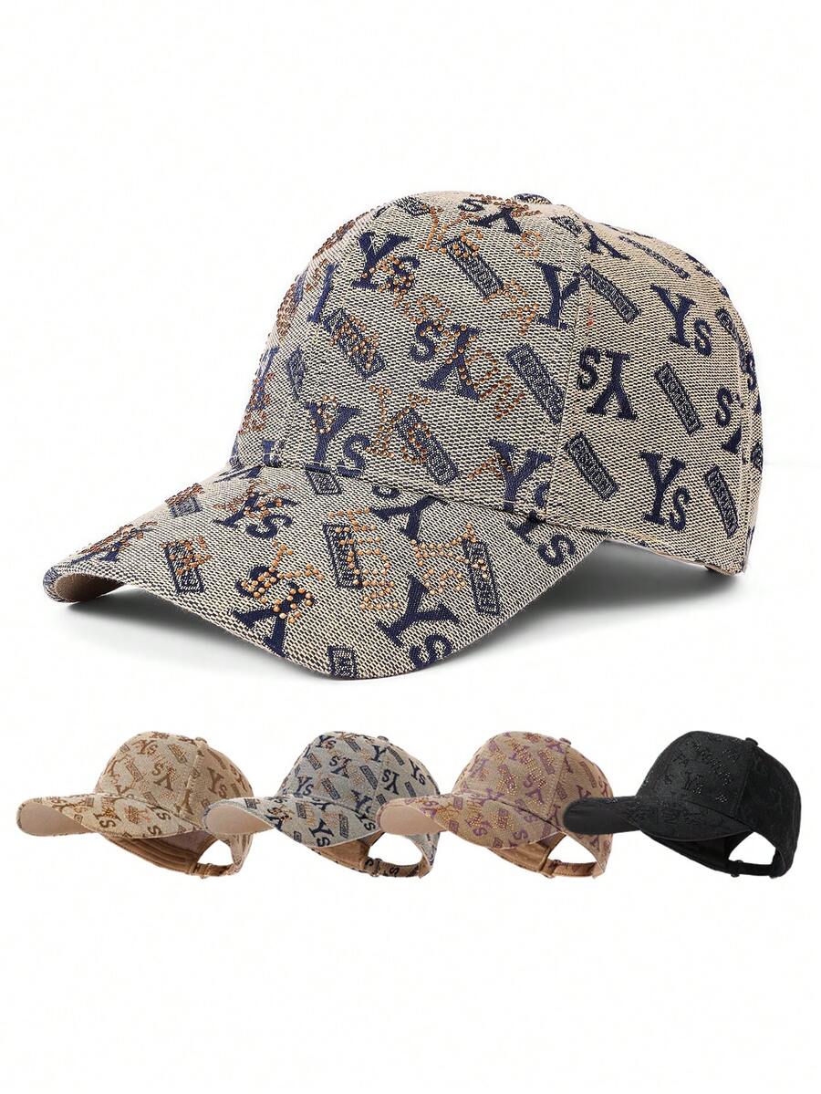 1pc Y2K Style Vintage Baseball Cap, Letter Pattern, Women's Accessory, Summer Golf Hat, Dad Hat, Adjustable, Classic Low Profile Solid Color Cap, Outdoor Sun Hat, Unisex Fashion Casual American Style Denim Hat, Perfect Gift Choice, Wide Brim Snapback Cap Suitable For Daily Casual Wear Men And Women - Baseball Cap - View 1