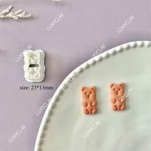 熊/兔/狗/蜜蜂/大象/青蛙/蛇/猴子/猫/猫头鹰造型动物粘土切割模具，适用于珠宝吊坠制作 - 白色 - 查看 23